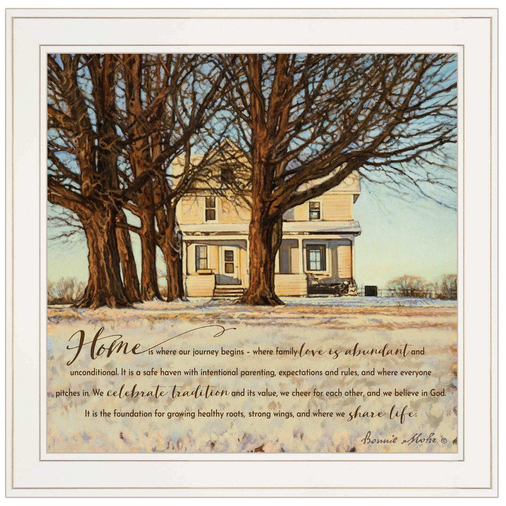 Home 1 White Framed Print Wall Art - Homeroots - Flyclothing LLC