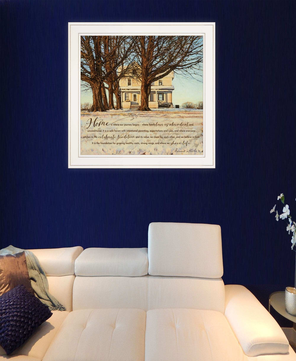 Home 1 White Framed Print Wall Art - Homeroots - Flyclothing LLC