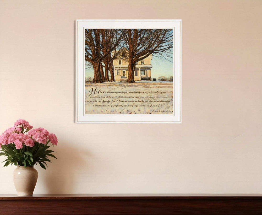 Home 1 White Framed Print Wall Art - Homeroots - Flyclothing LLC