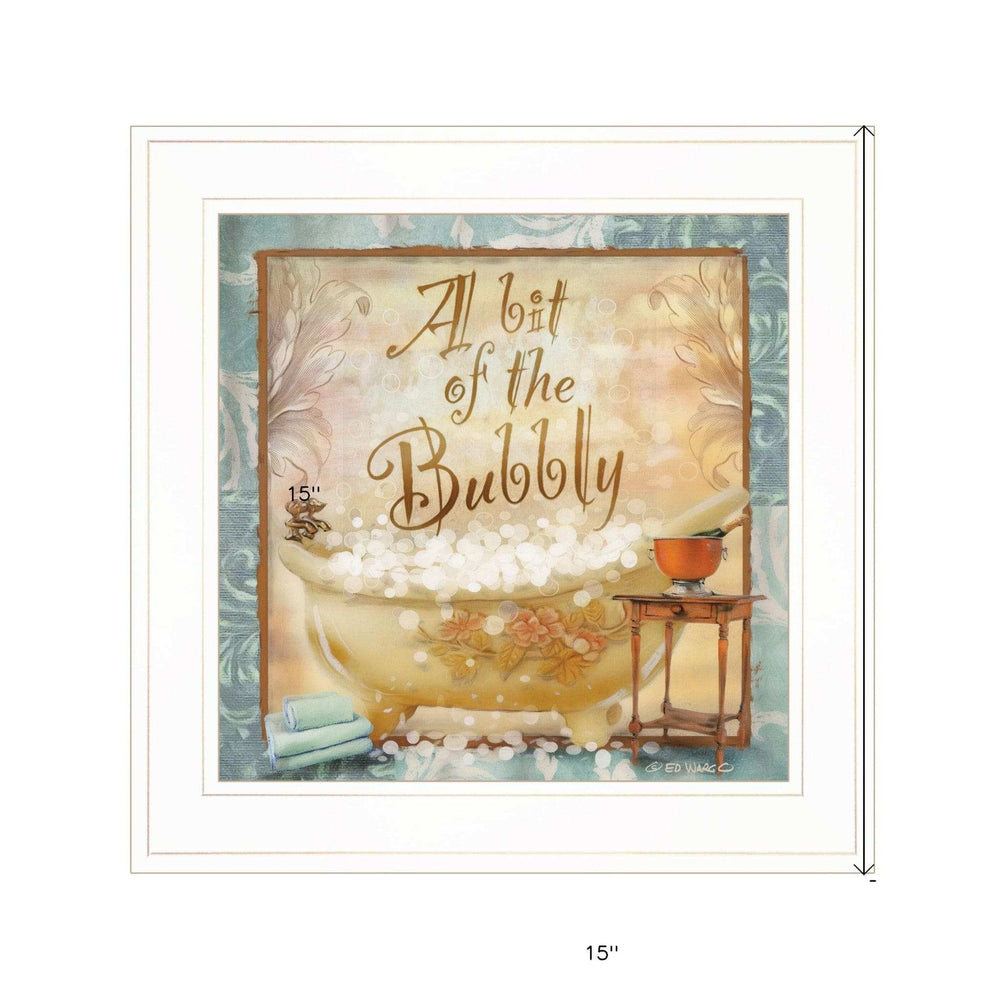 A Bit of Bubbly 1 White Framed Print Bathroom Wall Art - Homeroots - Flyclothing LLC