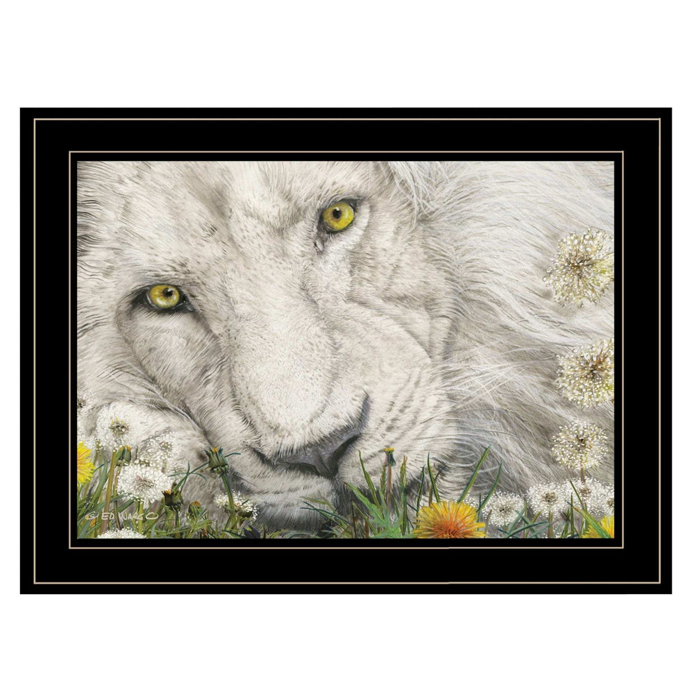 Dandy Lion 3 Black Framed Print Wall Art - Homeroots - Flyclothing LLC