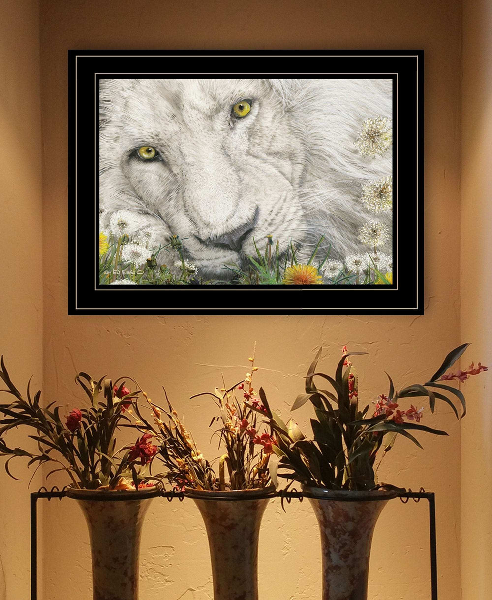 Dandy Lion 3 Black Framed Print Wall Art - Homeroots - Flyclothing LLC
