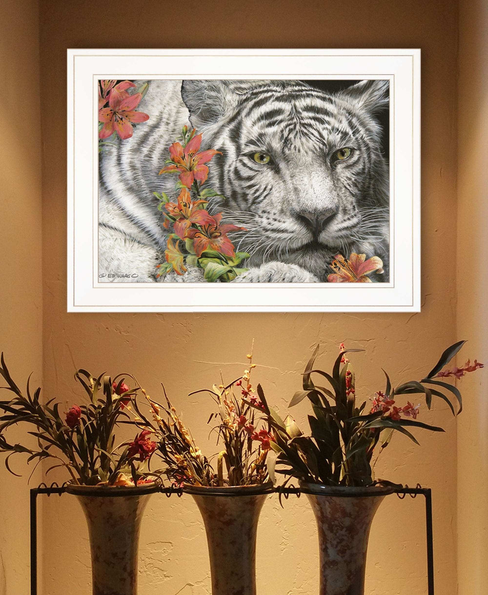 Tiger Lily 2 White Framed Print Wall Art - Homeroots - Flyclothing LLC