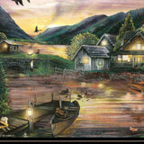 Lakefront Camping II 3 Black Framed Print Wall Art - Homeroots - Flyclothing LLC