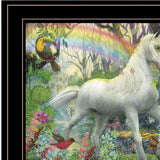 Rainbow Unicorn 3 Black Framed Print Wall Art - Homeroots - Flyclothing LLC