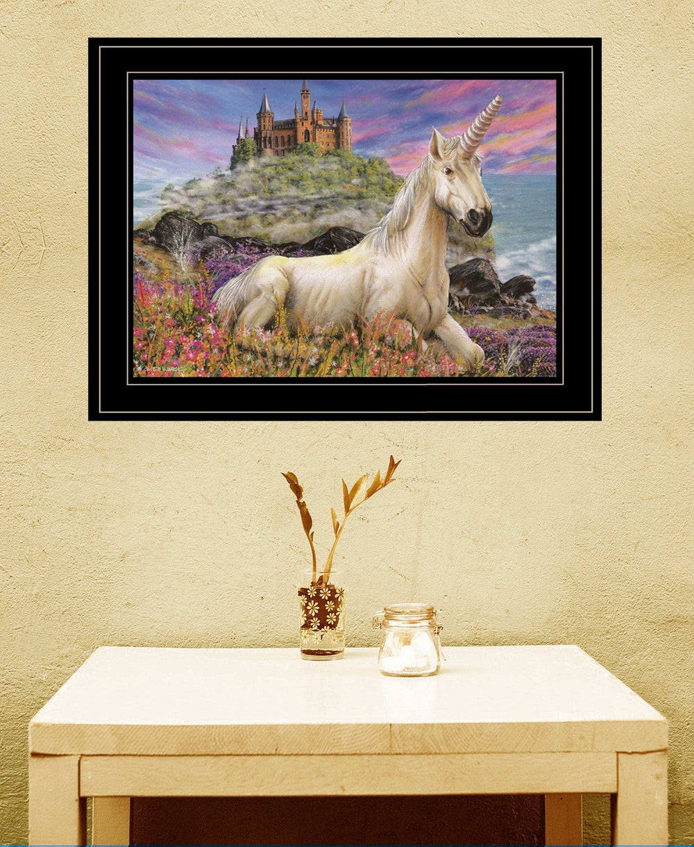 Royal Unicorn 3 Black Framed Print Wall Art - Homeroots - Flyclothing LLC