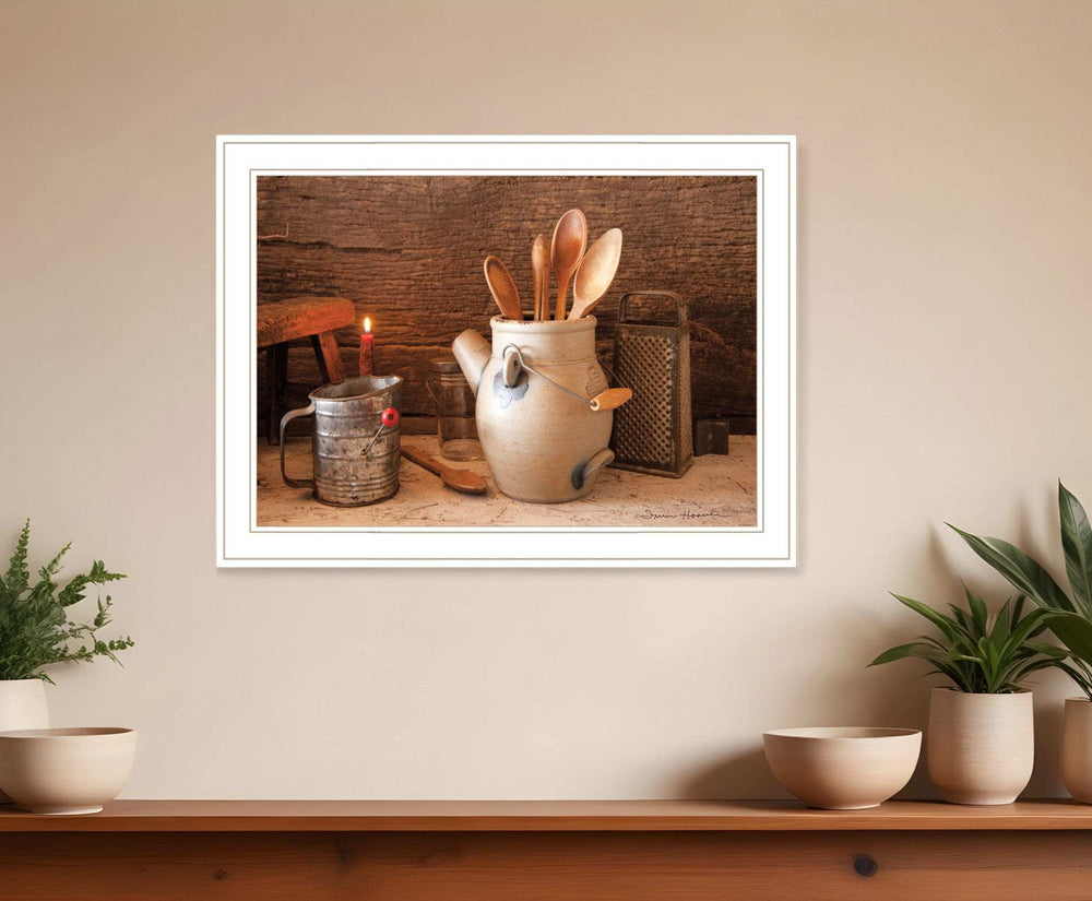 Grandmas Kitchen Tools 2 White Framed Print Kitchen Wall Art - Homeroots - Flyclothing LLC