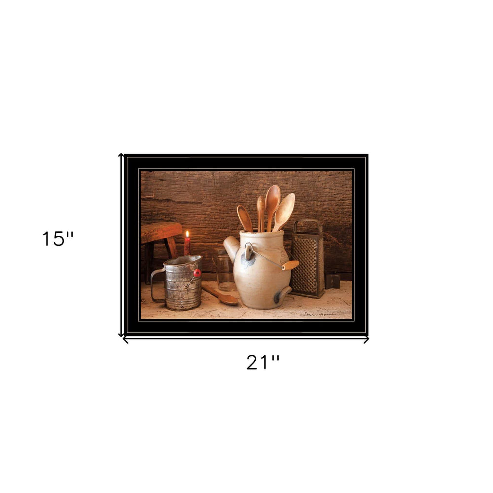 Grandmas Kitchen Tools 3 Black Framed Print Kitchen Wall Art - Homeroots - Flyclothing LLC