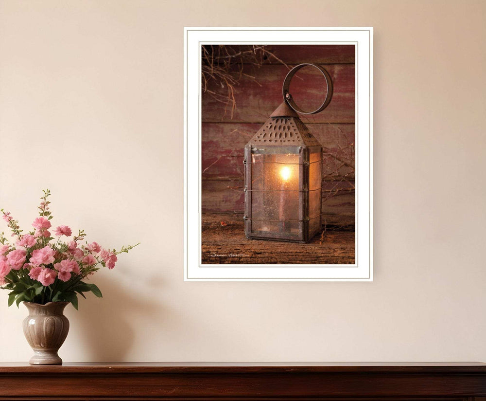 Innkeepers Lantern 3 White Framed Print Wall Art - Homeroots - Flyclothing LLC