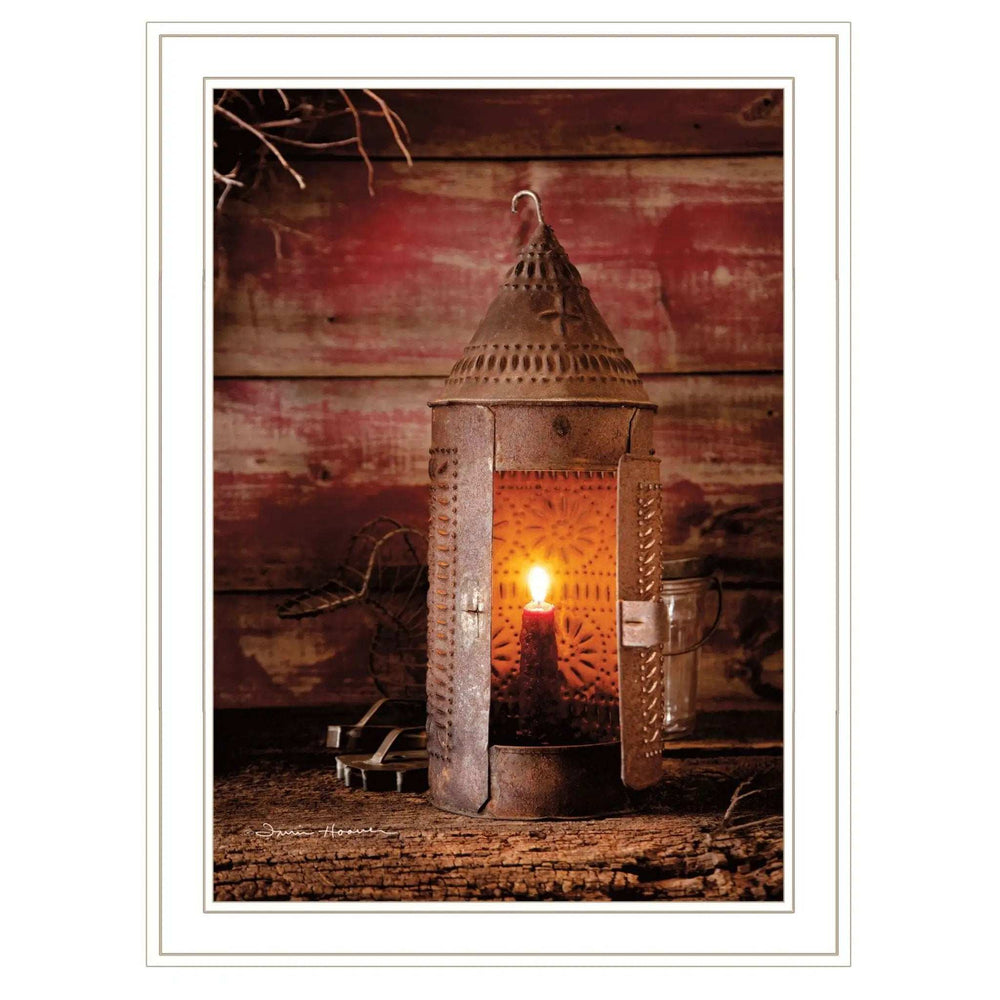 Tinners Lantern 1 White Framed Print Wall Art - Homeroots - Flyclothing LLC