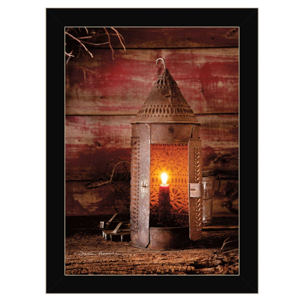 Tinners Lantern 3 Black Framed Print Wall Art - Homeroots - Flyclothing LLC