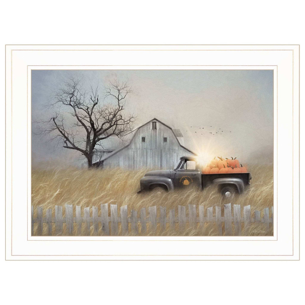 Fall Pumpkin Harvest 2 White Framed Print Kitchen Wall Art - Homeroots - Flyclothing LLC