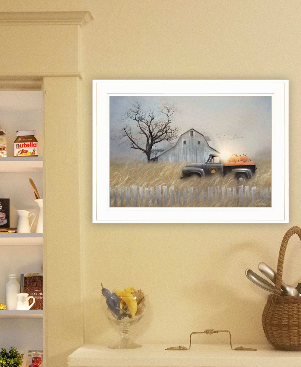 Fall Pumpkin Harvest 2 White Framed Print Kitchen Wall Art - Homeroots - Flyclothing LLC