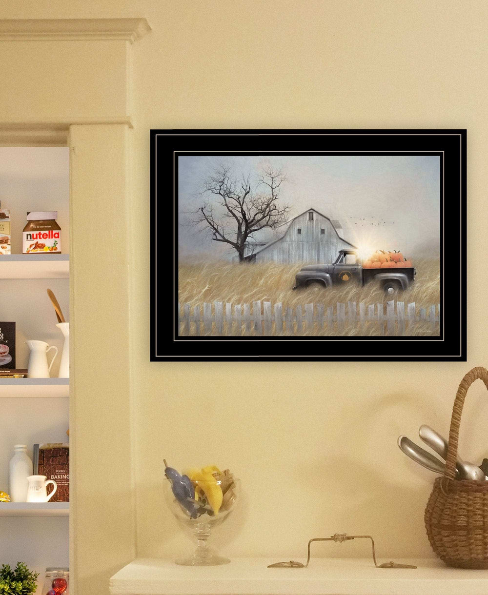 Fall Pumpkin Harvest 3 Black Framed Print Kitchen Wall Art - Homeroots - Flyclothing LLC