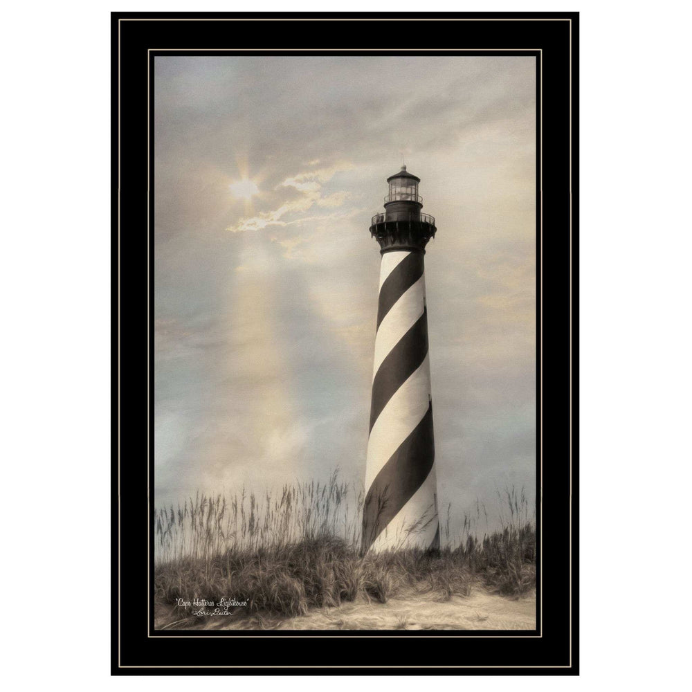 Cape Hatteras Lighthouse 3 Black Framed Print Wall Art - Homeroots - Flyclothing LLC