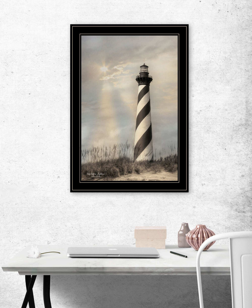Cape Hatteras Lighthouse 3 Black Framed Print Wall Art - Homeroots - Flyclothing LLC