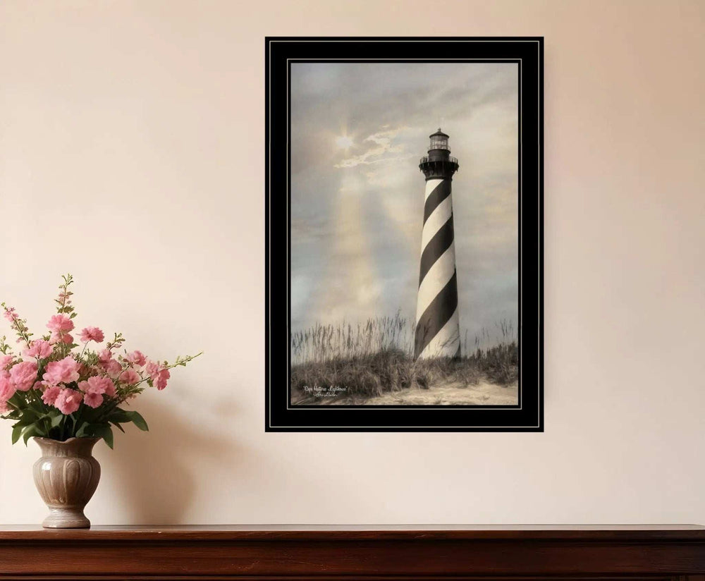 Cape Hatteras Lighthouse 3 Black Framed Print Wall Art - Homeroots - Flyclothing LLC