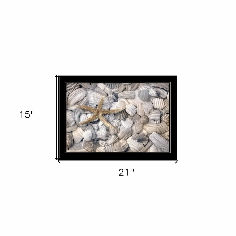 Starfish and Seashells 4 Black Framed Print Wall Art - Homeroots - Flyclothing LLC
