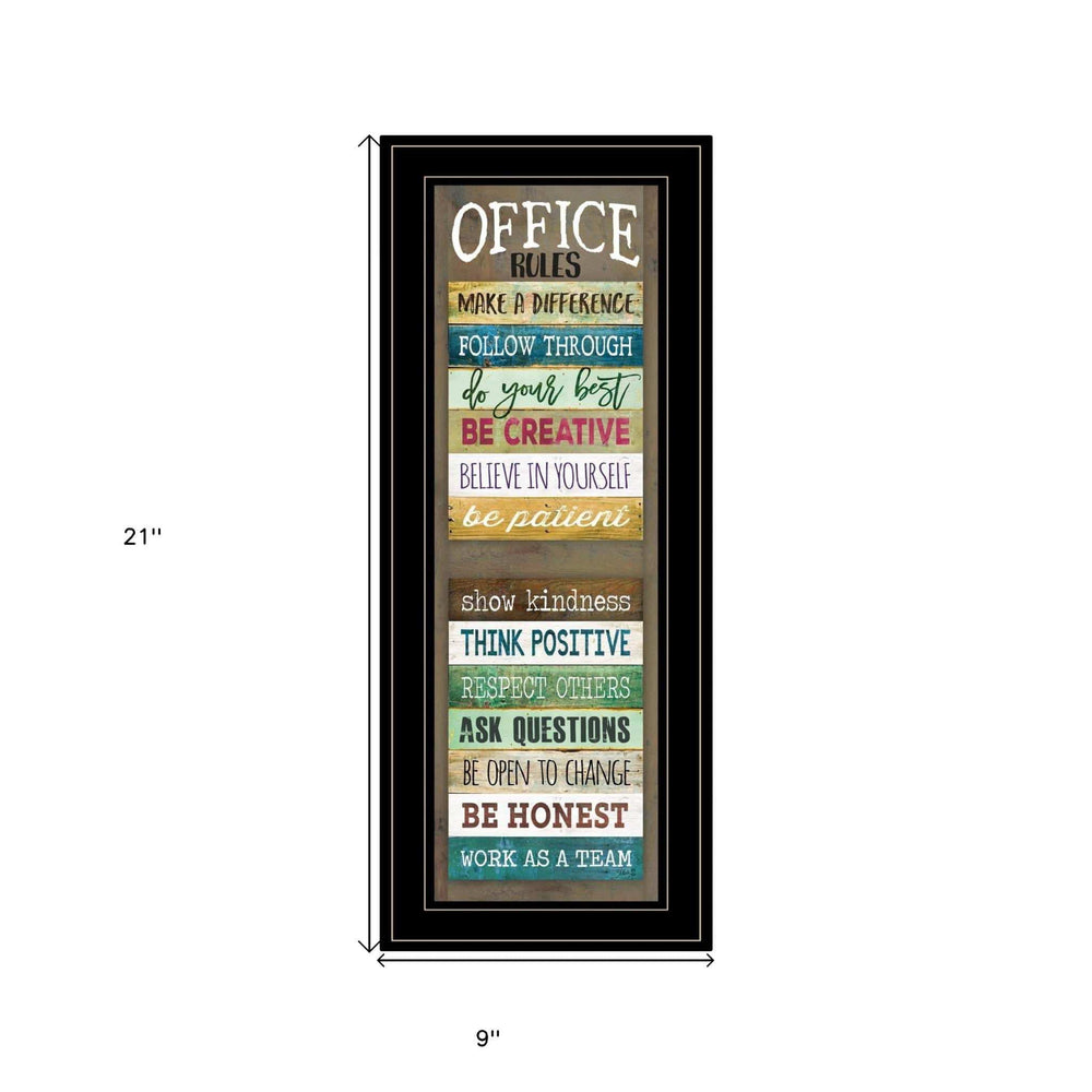 Office Rules 3 Black Framed Print Wall Art - Homeroots - Flyclothing LLC