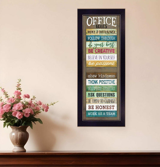 Office Rules 4 Black Framed Print Wall Art - Homeroots - Flyclothing LLC