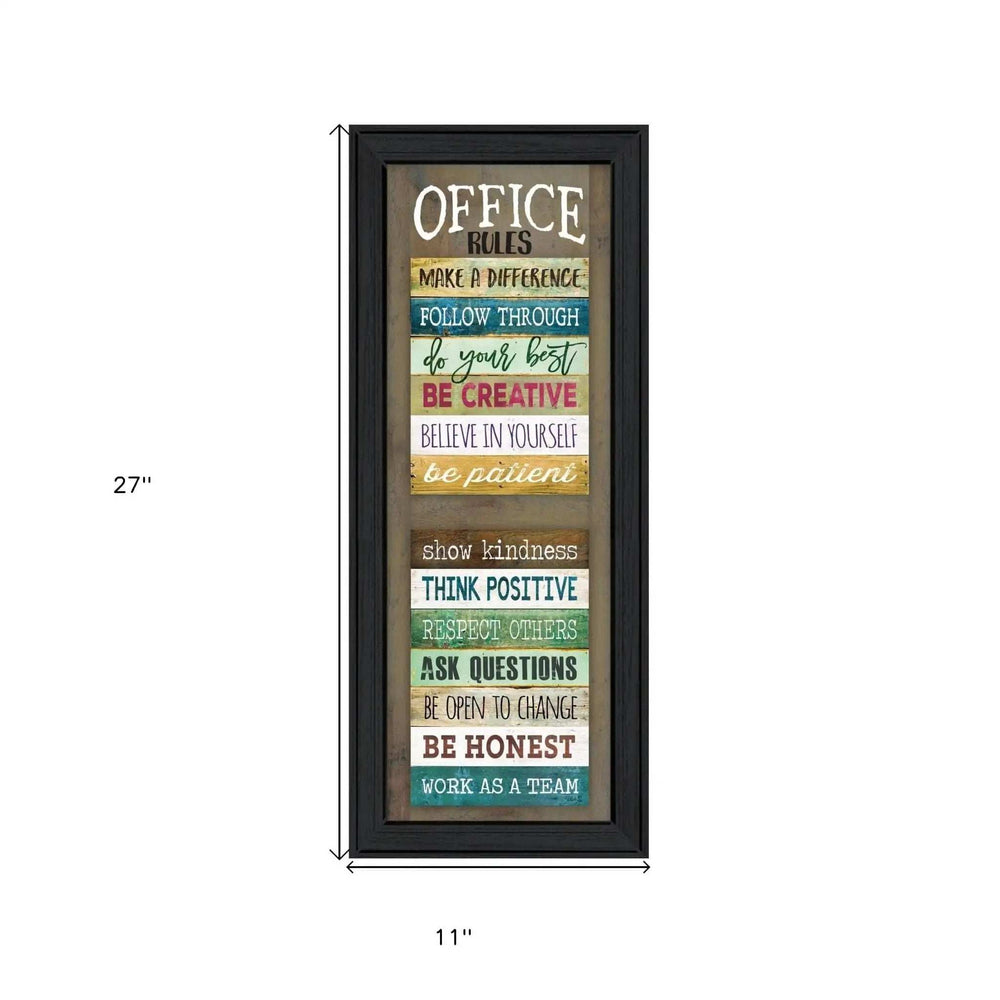 Office Rules 5 Black Framed Print Wall Art - Homeroots - Flyclothing LLC