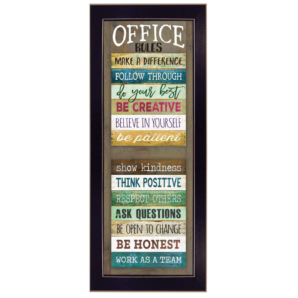 Office Rules 6 Black Framed Print Wall Art - Homeroots - Flyclothing LLC