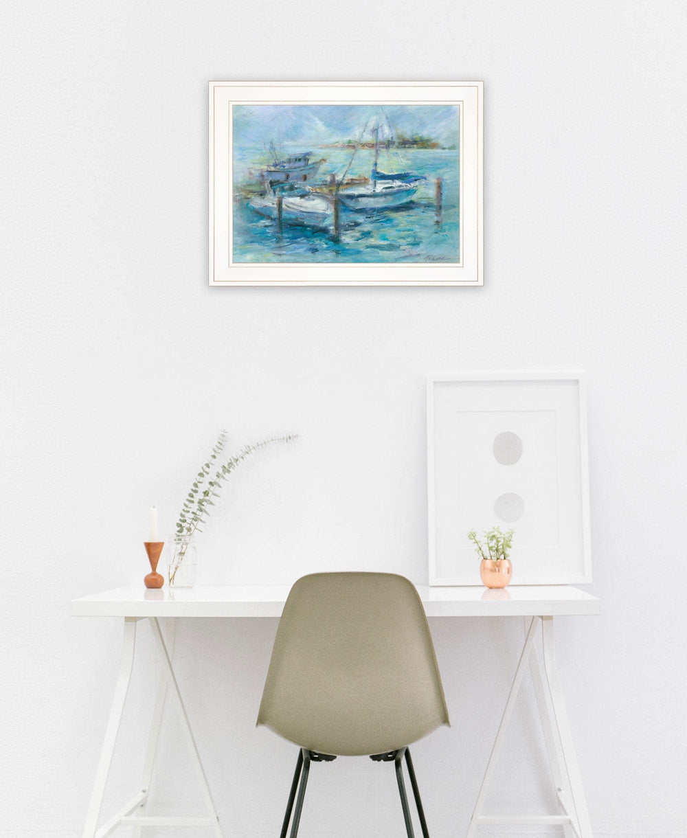Dockside 2 White Framed Print Wall Art - Homeroots - Flyclothing LLC