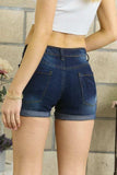 ADORA Distressed Roll Up Denim Shorts with Pockets - Trendsi - Flyclothing LLC