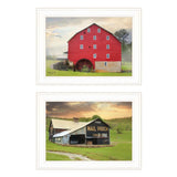 Set Of Two Mail Pouch Barn and Mill 1 White Framed Print Wall Art - Homeroots - Flyclothing LLC