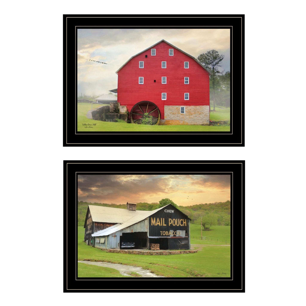 Set Of Two Mail Pouch Barn and Mill 2 Black Framed Print Wall Art - Homeroots - Flyclothing LLC