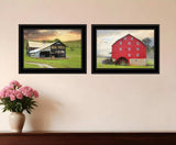 Set Of Two Mail Pouch Barn and Mill 2 Black Framed Print Wall Art - Homeroots - Flyclothing LLC