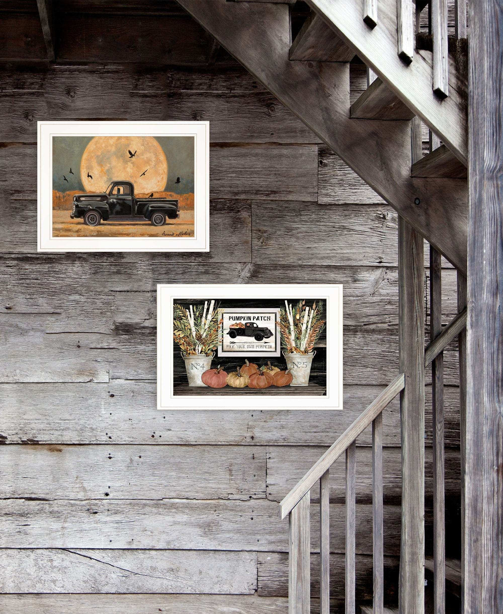 Set Of Two Harvest Moon 1 White Framed Print Kitchen Wall Art - Homeroots - Flyclothing LLC