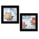 Set Of Two Channeling Fall Leaves Black Framed Print Wall Art - Homeroots - Flyclothing LLC