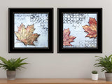 Set Of Two Channeling Fall Leaves Black Framed Print Wall Art - Homeroots - Flyclothing LLC