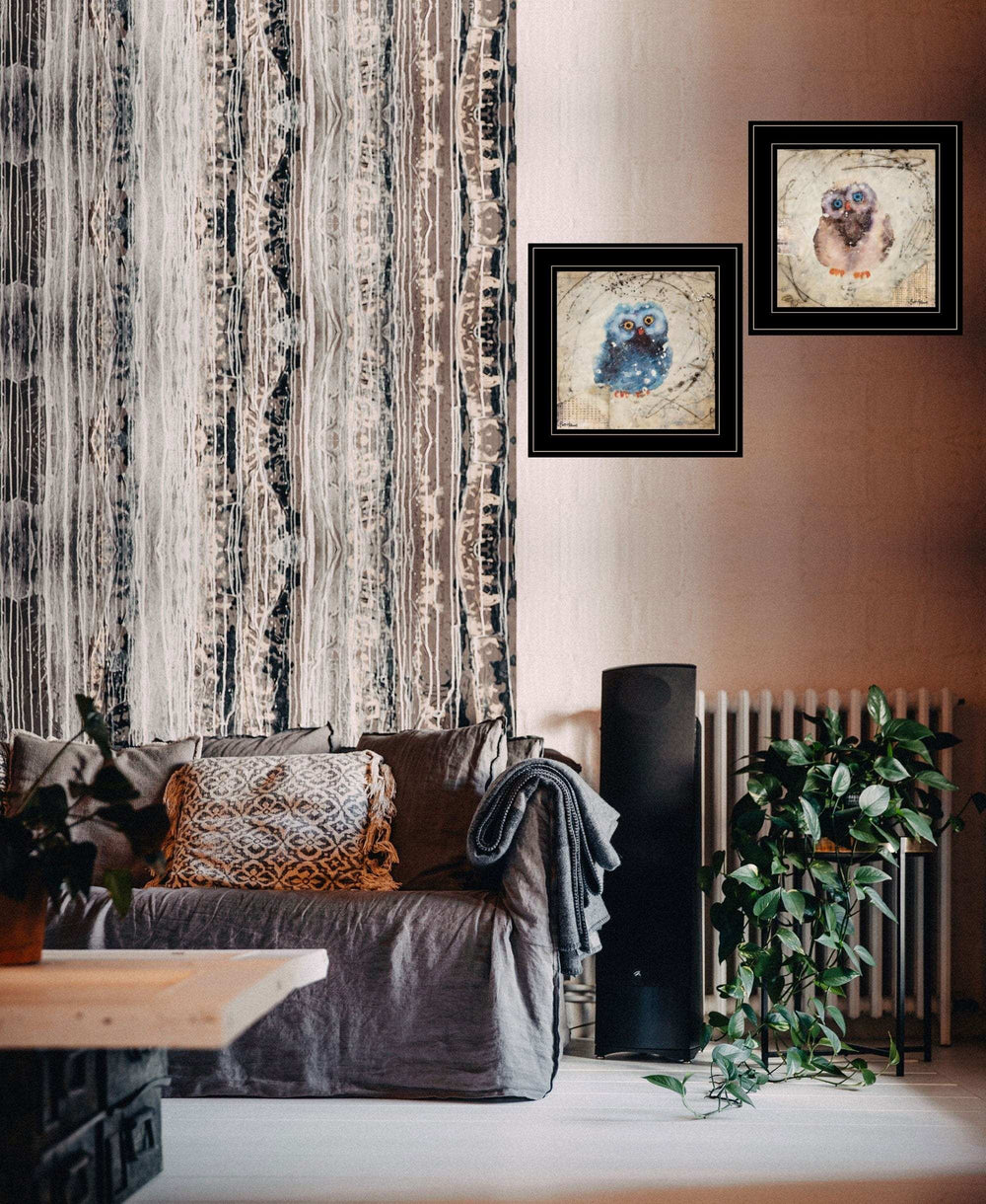 Set Of Two Wonder Years Owls Black Framed Print Wall Art - Homeroots - Flyclothing LLC