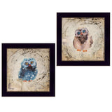 Set Of Two Wonder Years Owls Black Framed Print Wall Art - Homeroots - Flyclothing LLC