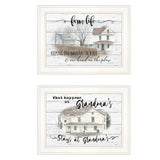 Set Of Two Stays at Grandmas 1 White Framed Print Wall Art - Homeroots - Flyclothing LLC