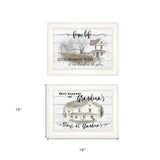 Set Of Two Stays at Grandmas 1 White Framed Print Wall Art - Homeroots - Flyclothing LLC