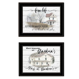 Set Of Two Stays at Grandmas 2 Black Framed Print Wall Art - Homeroots - Flyclothing LLC