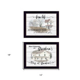 Set Of Two Stays at Grandmas Black Framed Print Wall Art - Homeroots - Flyclothing LLC