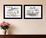 Set Of Two Stays at Grandmas Black Framed Print Wall Art - Homeroots - Flyclothing LLC