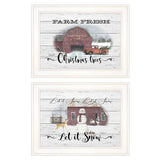 Set Of Two Farm Christmas 1 White Framed Print Wall Art - Homeroots - Flyclothing LLC