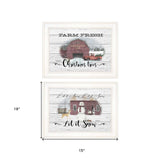 Set Of Two Farm Christmas 1 White Framed Print Wall Art - Homeroots - Flyclothing LLC
