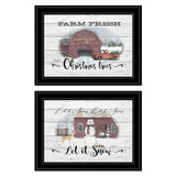 Set Of Two Farm Christmas 2 Black Framed Print Wall Art - Homeroots - Flyclothing LLC