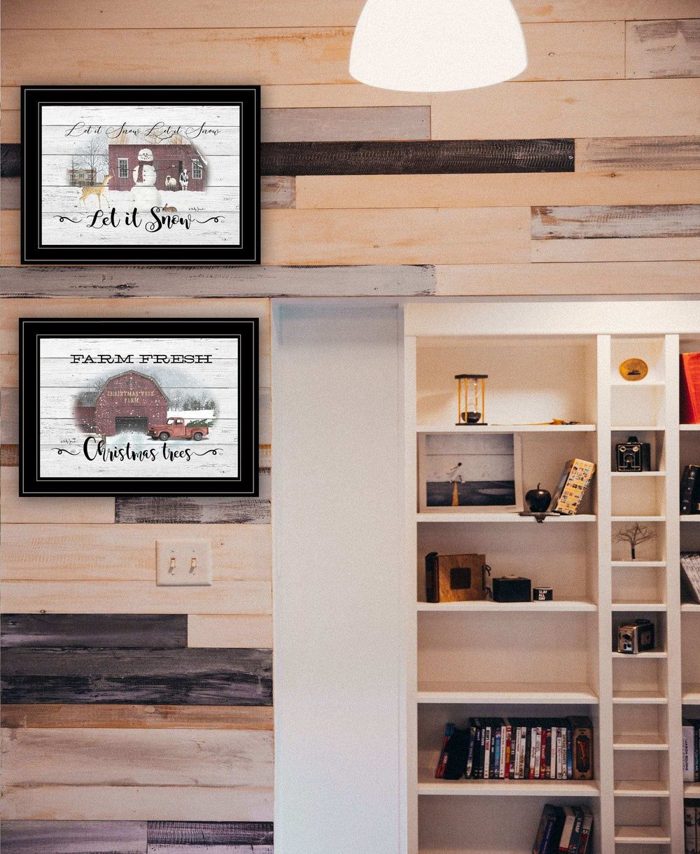 Set Of Two Farm Christmas 2 Black Framed Print Wall Art - Homeroots - Flyclothing LLC
