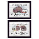 Set Of Two Farm Christmas Black Framed Print Wall Art - Homeroots - Flyclothing LLC