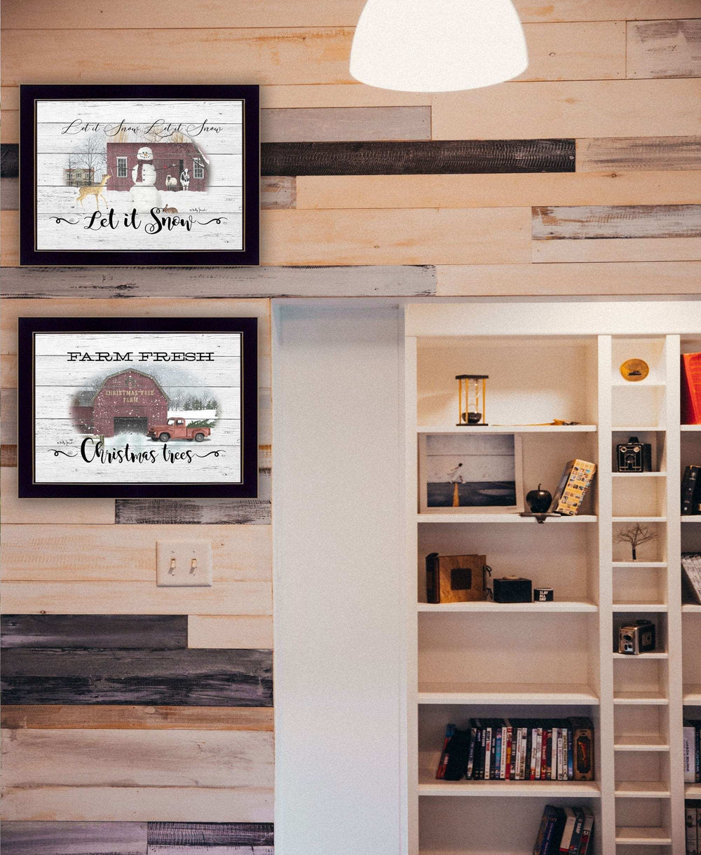 Set Of Two Farm Christmas Black Framed Print Wall Art - Homeroots - Flyclothing LLC