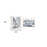Set Of Two Pelican Party White Framed Coastal Wall Art - Homeroots - Flyclothing LLC