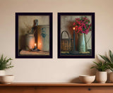 Set Of Two Country Candlelight Black Framed Print Wall Art - Homeroots - Flyclothing LLC