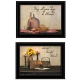 Set Of Two Twice Blessed 2 Black Framed Print Wall Art - Homeroots - Flyclothing LLC